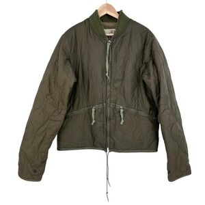 Y2K Abercrombie & Fitch A92 Mens Quilted Sherpa Bomber Jacket Military Field‎